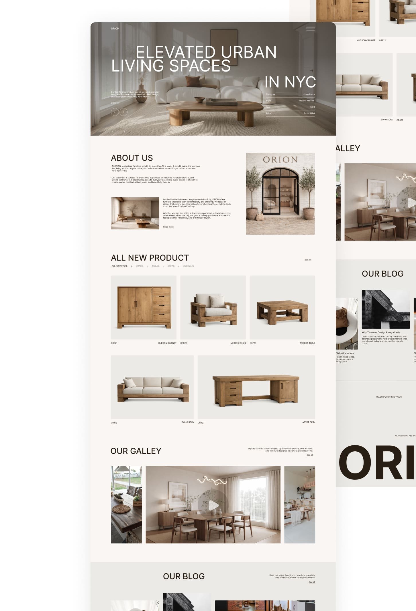 Orion expanded furniture e-commerce presentation